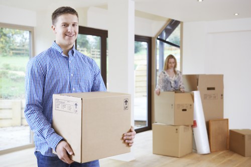 Moving van and boxes for a Crystal Palace house relocation