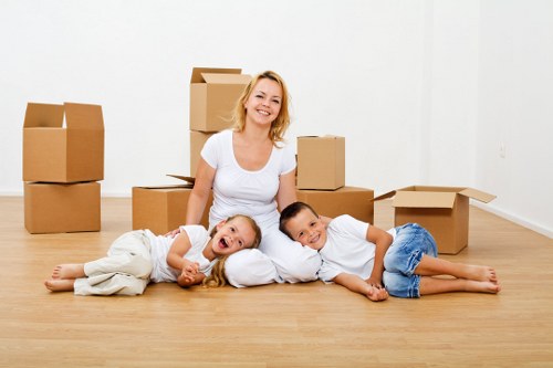 Packed household items ready for home removals in Crystal Palace