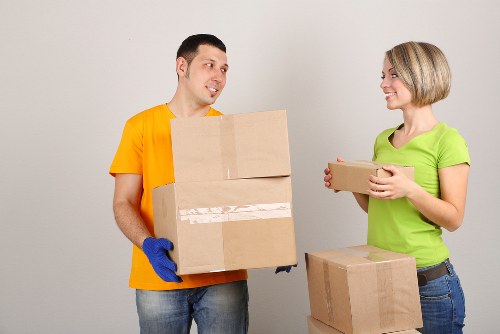 Packed moving boxes ready for removals service