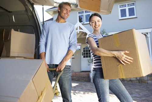 Packed household items ready for local removals in Crystal Palace