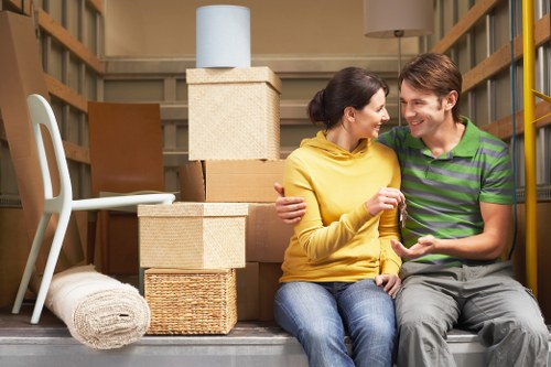 Careful handling of boxes and household items during a move