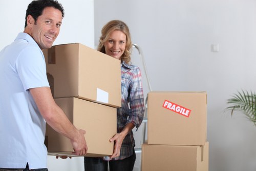 Careful unpacking of boxes into a new Crystal Palace property
